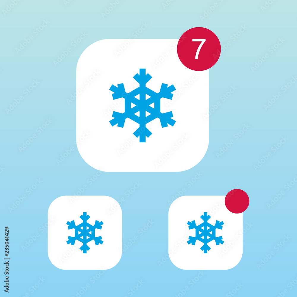 Poster snowflake icon with notification