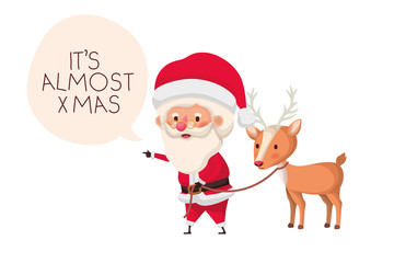 santa claus with reindeer avatar character