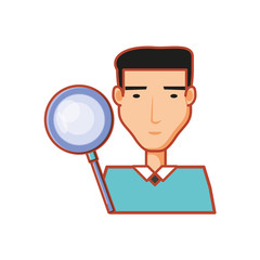 businessman with search magnifying glass