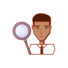 businessman with search magnifying glass