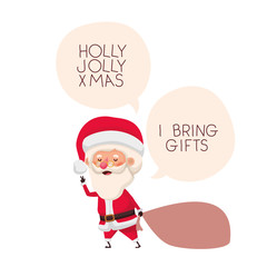 santa claus with bag of gifts avatar character