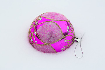 Christmas toys in the snow