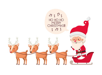 santa claus on sleigh with reindeer avatar character