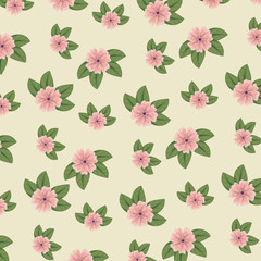 cute floral style with leaves background