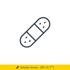 Bandage Icon / Vector - In Line / Stroke Design