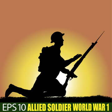 Wolrd War one Allied Soldier silhouette.