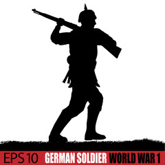 Naklejka premium German WW1 German Solider.