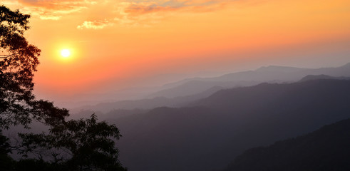 View of sunset at the mountain.
