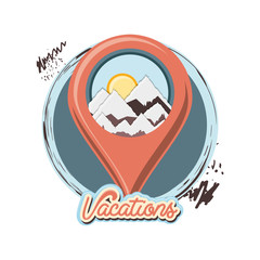 travel vacation with pointer location icon vector ilustration