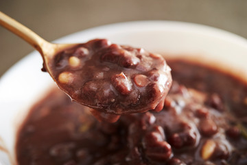 Korean sweet red bean porridge 