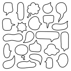 set colorful vector of hand drawn speech bubble