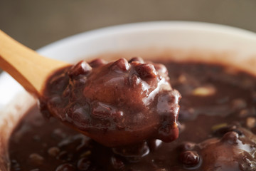 Korean sweet red bean porridge 