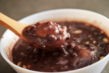 Korean sweet red bean porridge 