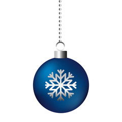 christmas ball snowflake on white background