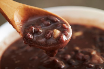 Korean sweet red bean porridge 
