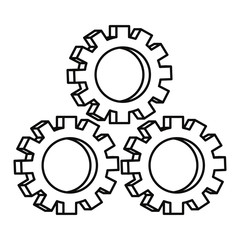 three gears on white background