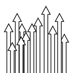 growth arrows on white background