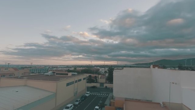 Sunset time Lapse with beautiful clouds on Cruce de Arinaga, Ag&radic;&ordm;imes, Gran Canaria, Spain. Time lapse with zoom in.