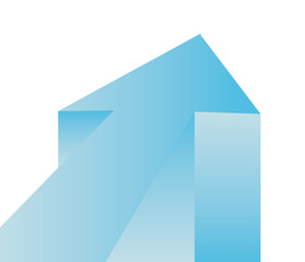 arrow growth on white background