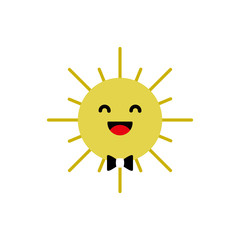 sun emoticon child cute vector illustration concept design