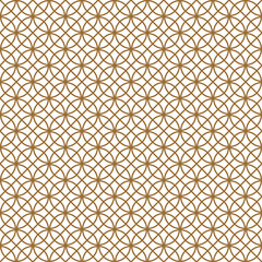 Seamless pattern based on Japanese ornament Kumiko.Golden color.