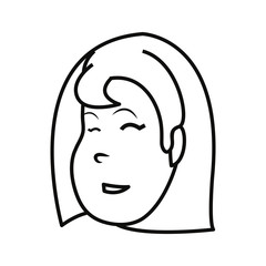 outlined face girl happy character