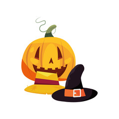 halloween pumpkins and hat costume