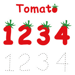 tomatoes vegetables cartoon numbering for kids education