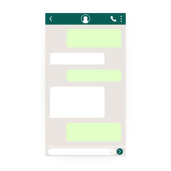 Mockup of mobile messenger. Chat app template. Social network concept. Vector illustration.