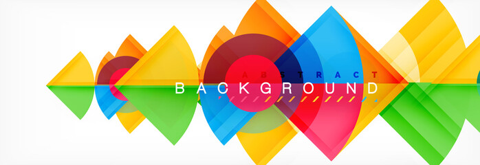 Triangles and circle geometric background