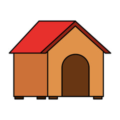 wooden house pet on white background