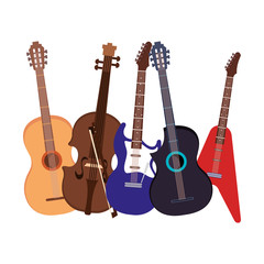 Naklejka premium group of string instruments icons
