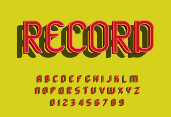 Colorful stylized font and the alphabet. Vector illustration