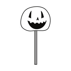 happy halloween pumpkin on stick