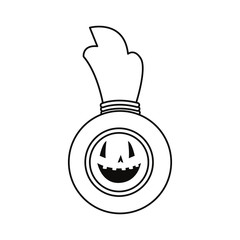 halloween pumpkin bag on white background