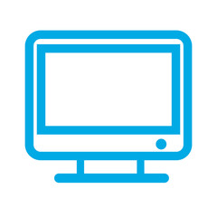 computer monitor on white background