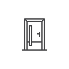 Door outline icon. linear style sign for mobile concept and web design. Entrance door simple line vector icon. Symbol, logo illustration. Pixel perfect vector graphics