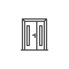 Entrance door outline icon. linear style sign for mobile concept and web design. Closed Doors simple line vector icon. Symbol, logo illustration. Pixel perfect vector graphics