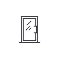 Glass door outline icon. linear style sign for mobile concept and web design. Office door simple line vector icon. Symbol, logo illustration. Pixel perfect vector graphics