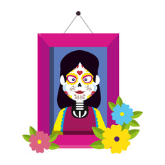 picture of woman with catrina costume