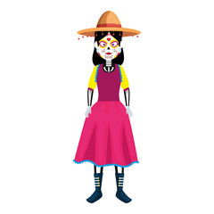 mexica woman with catrina costume