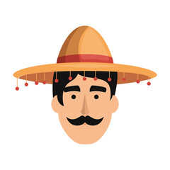traditional mexican mariachi head character