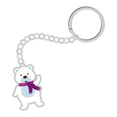 keychain with cute polar bear christmas