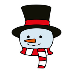 cute snowman head christmas character