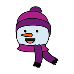 cute snowman head christmas character