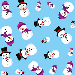 cute snowman christmas character pattern