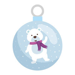 cute polar bear christmas character