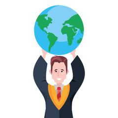 graduate man holding school globe