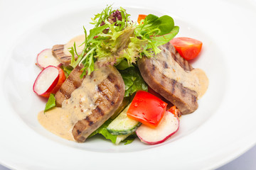Salad with tongue and radish