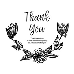Obraz premium THANK YOU hand lettering with hand draw flower vector art